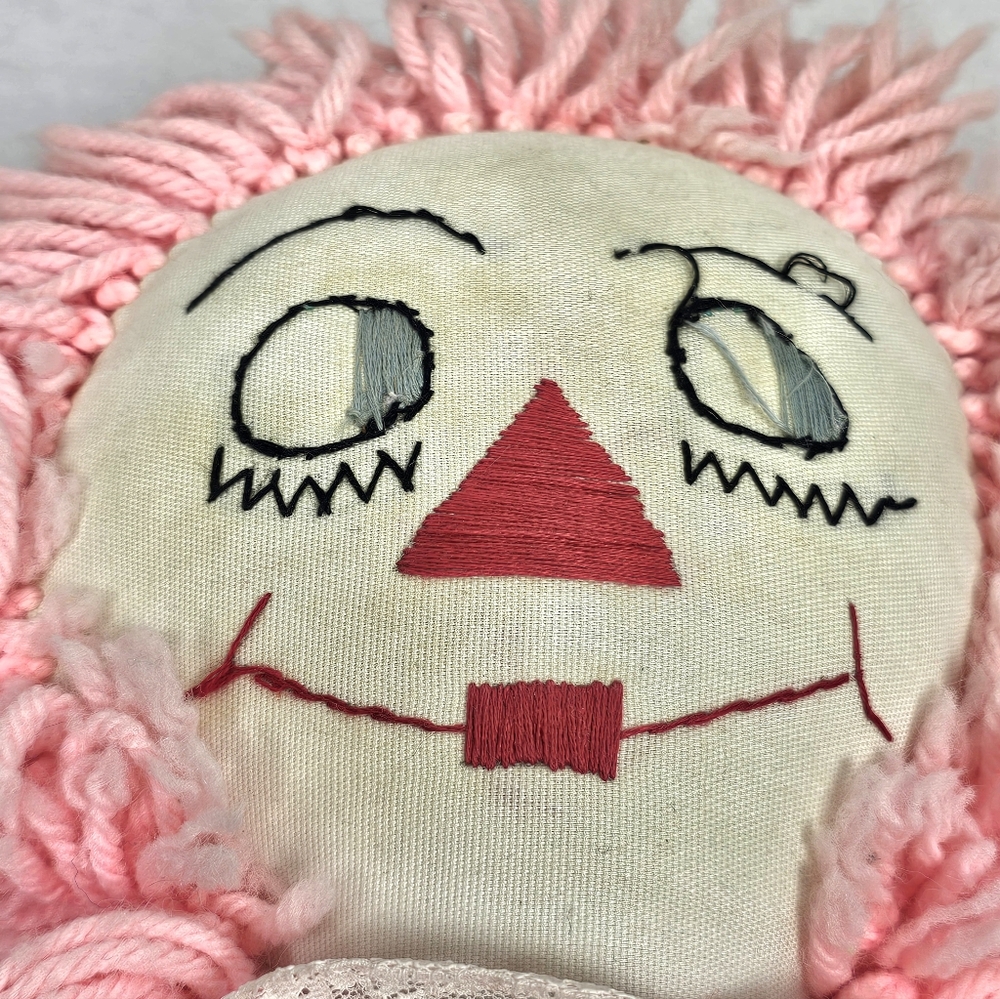 Unique OOAK Large 24" Raggedy Ann Doll w/Pink Pigtail Braid Hair & Gingham Dress - Picture 10 of 16